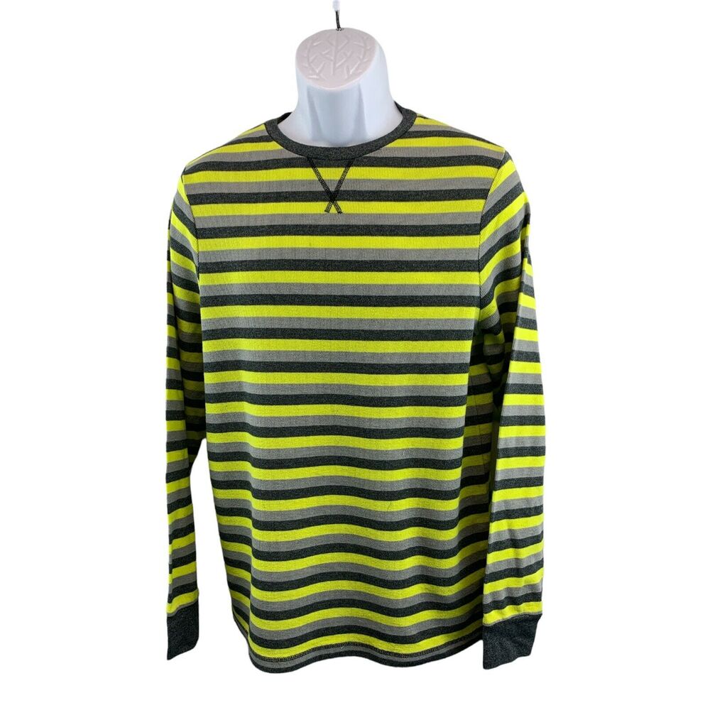 Tony Hawk Shirt Boys XXL Long Sleeve Black Yellow Striped Skateboard Skater